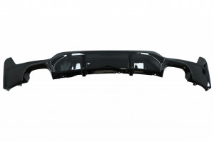 Difuzor Bara Spate Evacuare Dubla si Ornamente Tobe compatibil cu BMW F32 F33 F36 4 Series M Performance Design 2013-> Negru Lucios - Img 2