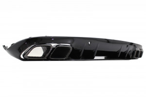 Difuzor Bara Spate si Ornamente Bara Spate Flapsuri compatibil cu Mercedes C-Class C205 A205 Coupe Cabriolet 2014-2019 Facelift C63S Design Negru - Img 7