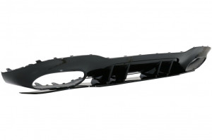 Difuzor cu Grila Aripa Aerisiri Laterale si Ornamente bara fata flapsuri & Capace oglinzi compatibil cu Mercedes A-Class V177 Sedan 2018-> Evacuari Negre - Img 6