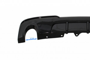 Difuzor de aer cu evacuare dubla compatibil cu BMW F10 F11 Seria 5 Non-LCI LCI 2011-2017 M-Technik Design Negru Lucios - Img 2
