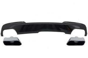 Difuzor de aer Negru cu Ornamente Evacuare compatibil cu BMW Seria 5 F10 F11 2011-2017 M-Technik 550i Design