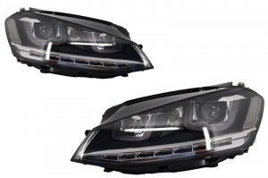 Faruri 3D LED compatibil cu VW Golf VII 2012-2017 R-Line LED Semnalizare Dinamica