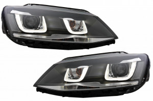 Faruri 3D LED compatibil cu VW Jetta Mk6 VI 2011-2017 GTI U Bi-Xenon Design