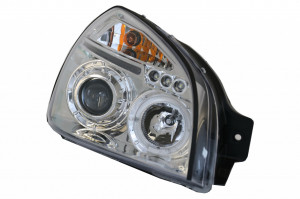 Faruri Angel Eyes compatibil cu Hyundai Tucson 2004-2010 Crom - Img 3