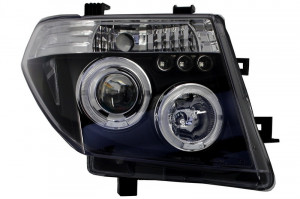 Faruri Angel Eyes compatibil cu Nissan Navara D40 2004-2009 Nissan Pathfinder R51 (2005-2008) Negru - Img 3