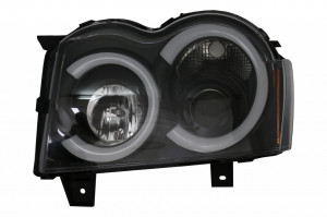 Faruri Angel Eyes TUB LED compatibil cu Jeep Grand Cherokee WK 2005-2008 Negru - Img 2