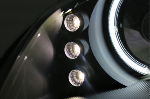 Faruri CCFL Angel Eyes LED compatibil cu VW Golf V 5, Jetta 5 2004-2009 Negru - Img 4