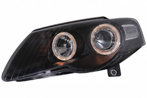 Faruri compatibil cu VW Passat B6 3C 2005-2010 Angel Eyes Negru - Img 3
