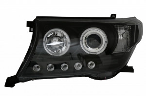 Faruri compatibile cu TOYOTA Land Cruiser FJ200 2008-2012 Facelift 2012 Look Negru - Img 2