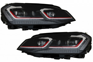Faruri LED Bi-xenon Look compatibil cu VW Golf 7 VII 2012-2017 Facelift G7.5 GTI Design cu Semnal Dinamic - Img 2