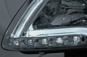 Faruri LED DRL compatibil cu Audi A6 C6 4F 2004-2007 Crom - Img 4