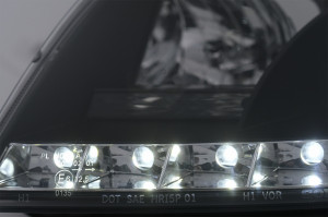 Faruri LED DRL compatibil cu VW Passat 3BG 2000-2005 Negru - Img 4