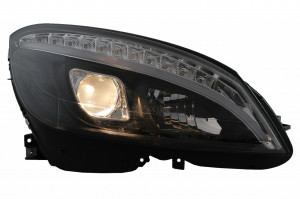 Faruri LED Tube Light compatibil cu Mercedes C-Class W204 S204 2007-2010 Negru cu Semnal Dinamic - Img 4