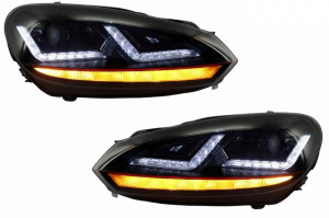Faruri Osram LED compatibil cu VW Golf 6 VI (2008-2012) GTI Rosu LEDriving Semnal Dinamic