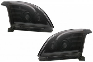 Faruri TUBE LIGHT LED compatibil cu TOYOTA Land Cruiser FJ120 2003-2009 Negru cu Semnal Dinamic LHD