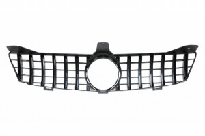 Grila Centrala compatibil cu Mercedes CLS W219 Facelift 2005-2008 GT-R Panamericana Design Negru Lucios & Chrome - Img 4