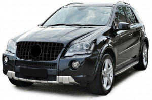 Grila centrala compatibila cu Mercedes ML W164 Facelift 2008-2011 Negru GTR Panamericana Design - Img 4