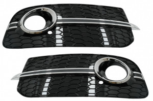 Grile Laterale compatibil cu Audi Q5 SUV 8R Facelift 2012-2016 RS Design Negru Lucios Crom