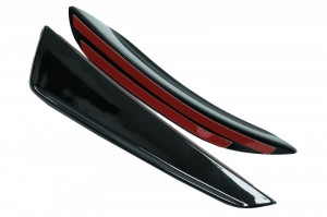 Kit Ornamente bara fata flapsuri cu Lip Bara Fata si Capace Oglinzi compatibil cu MERCEDES A-Class W177 2018-> Design Negru - Img 5