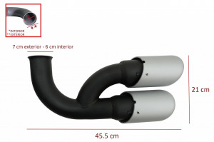 Ornamente Evacuare compatibil cu Porsche Cayenne 92A V6 V8 Diesel 2010-2014 GTS Design Matte Silver - Img 3