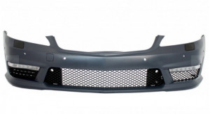 Pachet Exterior Complet compatibil cu Mercedes S-Class W221 2005-2011 cu Grila Negru Lucios si Ornamente Tobe Crom - Img 2