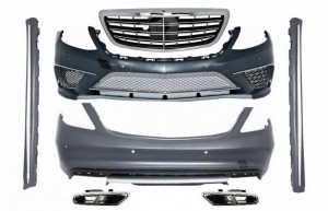 Pachet Exterior complet cu Ornamente Evacuare compatibil cu Mercedes W222 S-Class 2013-2017 S65 Design