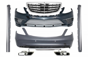 Pachet Exterior cu Ornamente Evacuare compatibil cu MERCEDES S-Class W222 2013-> S65 S63 Design