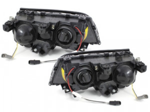 Set faruri compatibil cu BMW Seria 3 E46 Sedan 2001-2003 Angel Eyes Crom - Img 3