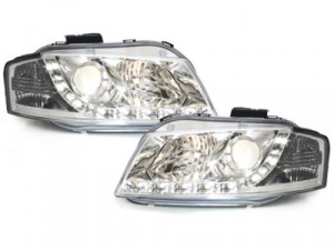 Set faruri DAYLIGHT compatibil cu Audi A3 8P 2003-2008 Crom - Img 3