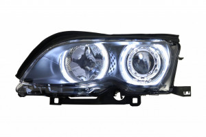 Set faruri LED Angel Eyes compatibil cu BMW Seria 3 E46 2001-2005 Negru - Img 4