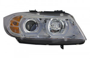 Set faruri Xenon Angel Eye 3D U Desifn compatibil cu BMW Seria 3 E90 E91 2005-2008 Crom - Img 3