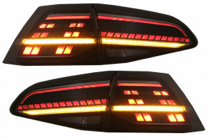 Stopuri Full LED compatibil cu VW Golf 7 7.5 VII 2012-2020, Facelift G7.5 Look Fumurii - Img 2