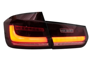 Stopuri LED BAR compatibil cu BMW Seria 3 F30 (2011-2019) Rosu Clar cu Semnal Dinamic Secvential - Img 2