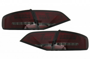 Stopuri LED compatibil cu AUDI A4 B8 Sedan Limousine 2008-2011 Rosu Fumuriu - Img 2