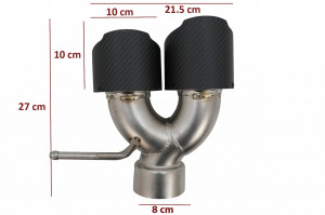 Tobe Ornamente Sistem de Evacuare compatibile cu Land Rover Range Rover Carbon Fiber Finisaj Mat Inlet 8 cm - Img 3