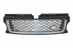 Ansamblu Grila Centrala si Grile Laterale compatibil cu RANGE Rover Sport Facelift (2009-2013) L320 Autobiography Editie Argintie - Img 2