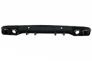 Bara Fata cu Difuzor Spate compatibil cu Mercedes C-Class A205 Cabrio C205 Coupe 2014-2019 Facelift Design Negru Crom - Img 4