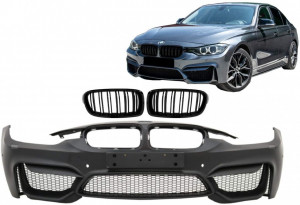 Bara Fata cu Grile Centrale compatibil cu BMW Seria 3 F30 F31 Non LCI & LCI 2011-2018 M4 Design