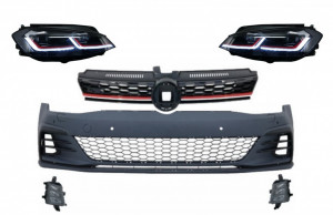 Bara Fata cu Grile Proiectoare ceata LED si Faruri LED compatibil cu VW Golf VII 7.5 2017-> GTI Look