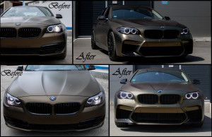 Bara Fata Echipata cu Grile Centrale compatibila cu BMW Seria 5 F10 F11 (2011-2017) M5 G30 Design - Img 7