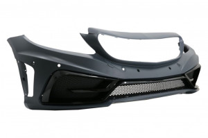 Bara Fata si Prelungire Lip Carbon Real compatibil cu Mercedes C-Class W205 2014-2019 Fara Grila Centrala - Img 2