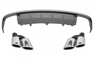 Difuzor Bara Spate compatibil cu Audi A6 4G Facelift 2015-2018 si Tobe Ornament S6 Design