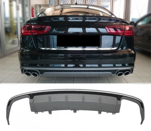 Difuzor Bara Spate compatibil cu Audi A6 4G Facelift 2015-2018 si Tobe Ornament S6 Design - Img 5