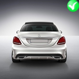 Difuzor Bara Spate compatibil cu MERCEDES C-Class W205 2014-2020 C63 Design doar pentru Sport Package Negru - Img 5