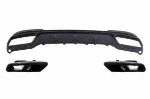 Difuzor Bara Spate compatibil cu MERCEDES E-Class W212 S212 AMG Sport Line Facelift 2013-2016 Negru cu Ornamente Evacuare