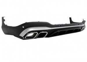 Difuzor Bara Spate compatibil cu Mercedes GLC X253 SUV 2020-> GLC63 Ornamente Tobe Crom - Img 2
