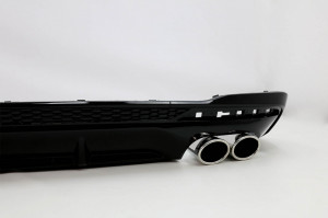 Difuzor Bara Spate cu Ornamente Evacuare compatibil cu Audi A4 B9 8W Facelift 2020-> doar S-line Negru - Img 3