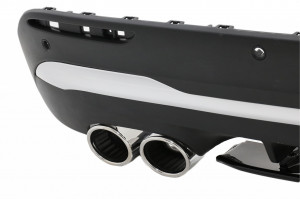 Difuzor Bara Spate cu Ornamente Evacuare Crom compatibil cu Mercedes GLA SUV H247 Sport Line 2020-> Aero 45S Design - Img 4