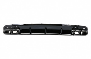 Difuzor Bara Spate cu Ornamente evacuare Negre si Grila Centrala compatibil cu Mercedes S-Class C217 Coupe 2018-2020 S63 Facelift Desing - Img 8