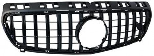 Difuzor Bara Spate cu Ornamente toba si Grila Centrala Panamericana Negru compatibil cu Mercedes W176 A-Class 2012-2015 Sport Pack - Img 3